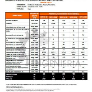 ficha tecnica de geomembrana